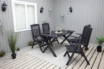Oliver Matgrupp Utomhus 4 Utestolar - Grå/Svart - Products - Utemöbler & utemiljö - Utegrupp - Matgrupp utomhus