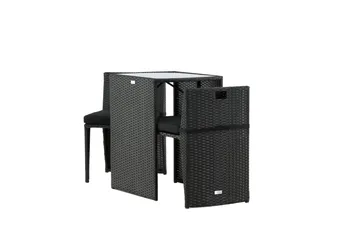 Savanna Caféset 50 cm + 2 Matstolar Utomhus - Svart - Products - Utemöbler & utemiljö - Utegrupp - Cafegrupp & cafeset