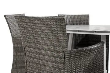 Tunis Matgrupp Utomhus 140 Rund + 6 Thor Fåtölj - Vit/Grå - Products - Utemöbler & utemiljö - Utegrupp - Matgrupp utomhus