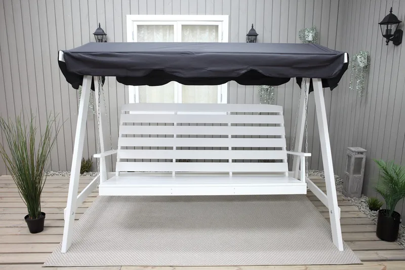 Hammock vit med svart tak, vit med svart tak