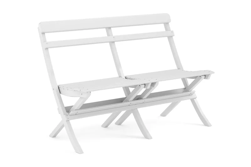 Landet liten soffa utomhus 110x60x89 cm - Träsoffa akacia, Vit