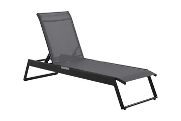 Monaco Solsäng med justerbar rygg i aluminium grå textil - Svart - Products - Utemöbler & utemiljö - Utestol & trädgårdsstol - Solsäng & solvagn