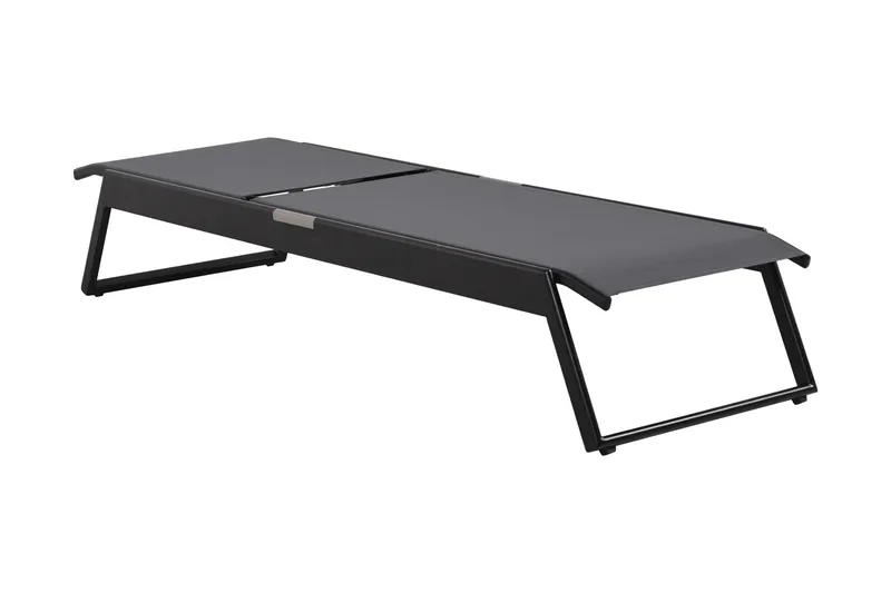 Monaco Solsäng med justerbar rygg i aluminium grå textil - Svart - Products - Utemöbler & utemiljö - Utestol & trädgårdsstol - Solsäng & solvagn