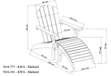 Landet D äckstol utomhus i akacia trä - Vit - Products - Utemöbler & utemiljö - Utestol & trädgårdsstol - Solstol - Däckstol