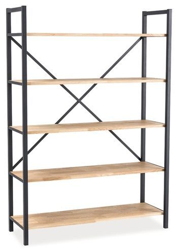 Bokhylle Maleah - Sort/eik