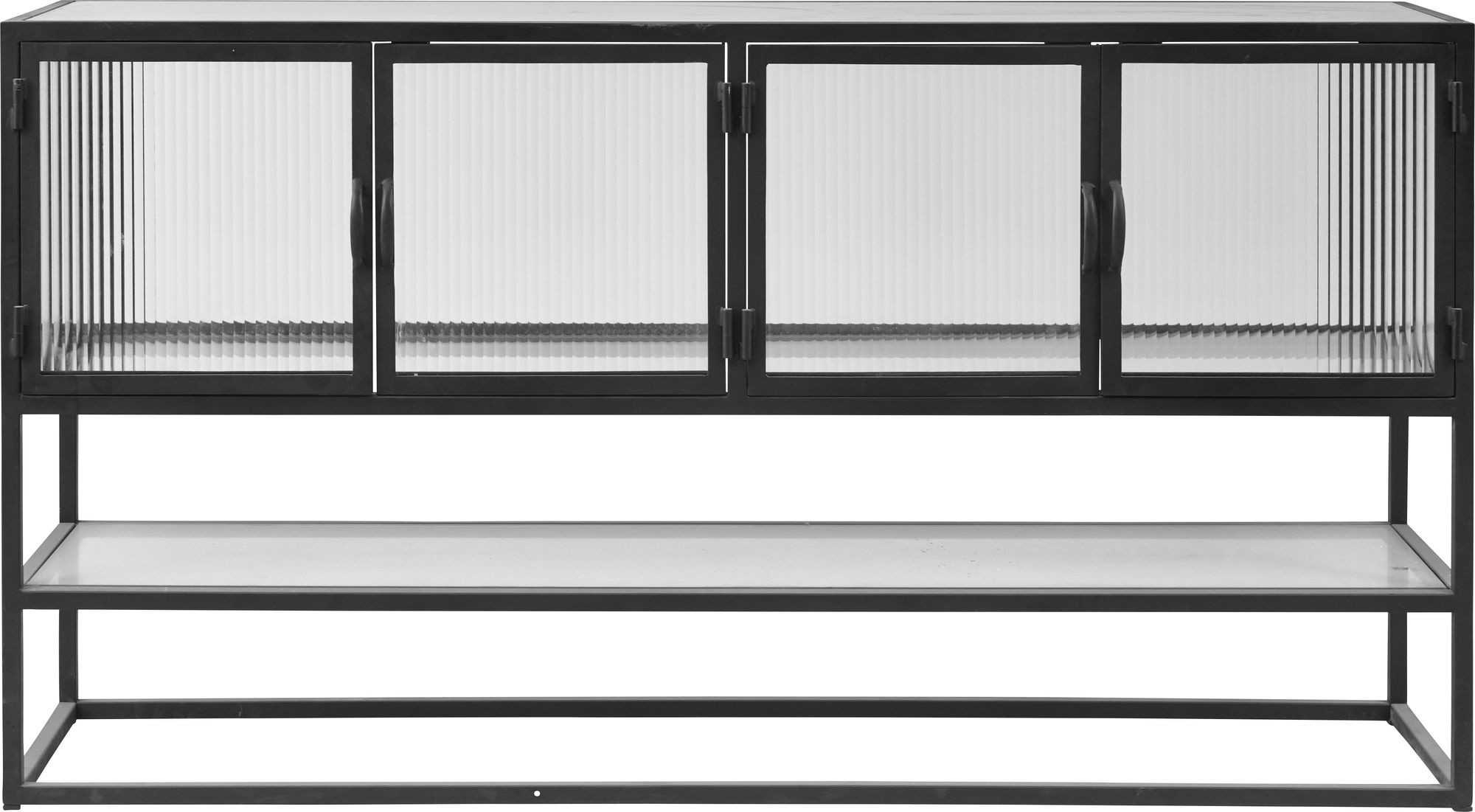 Harvard skjenk med hylle - Sort/glass