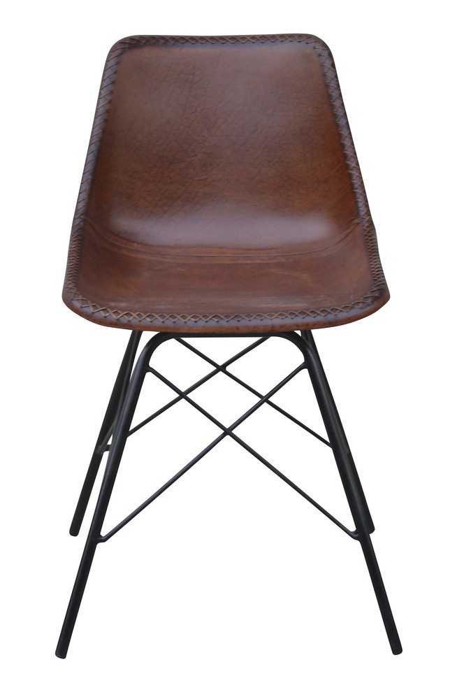 Melissa stol - Metall/skinn