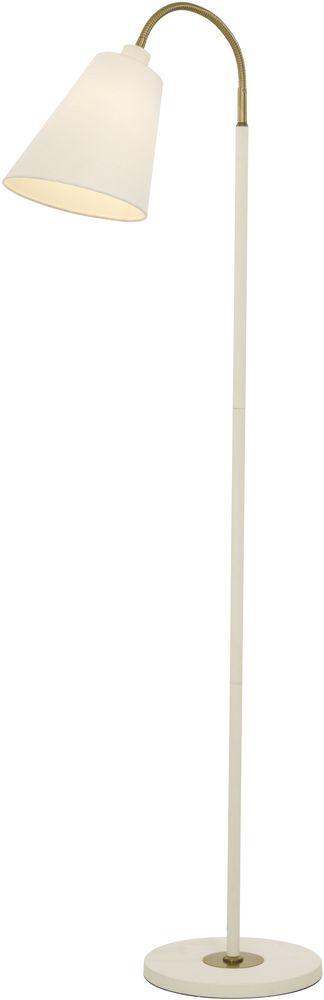 Gulvlampe Ljusdal - Hvit/matt messing