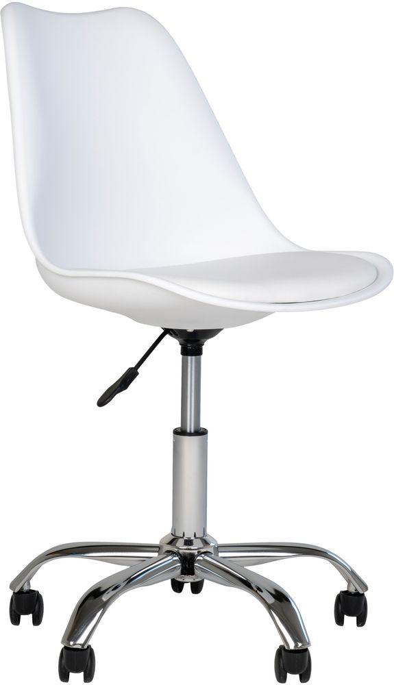 Stavanger kontorstol - Hvit/Krom