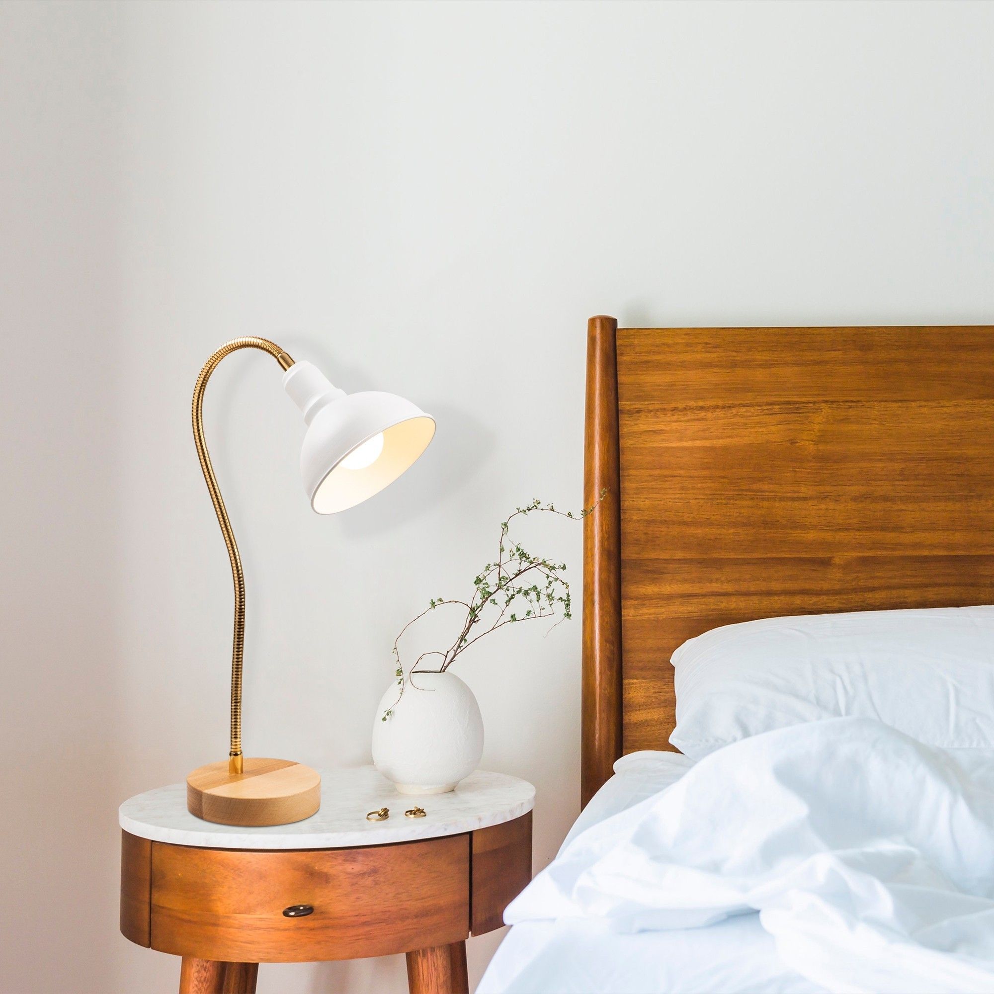 Kummel bordlampe - Hvit