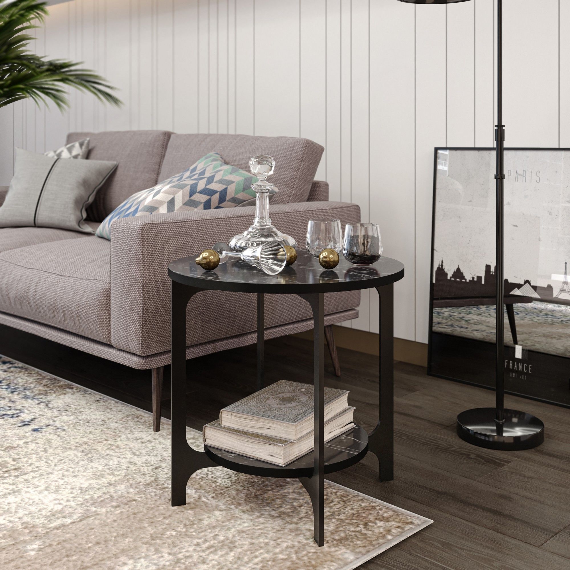 Versy sidebord - Svart marmor