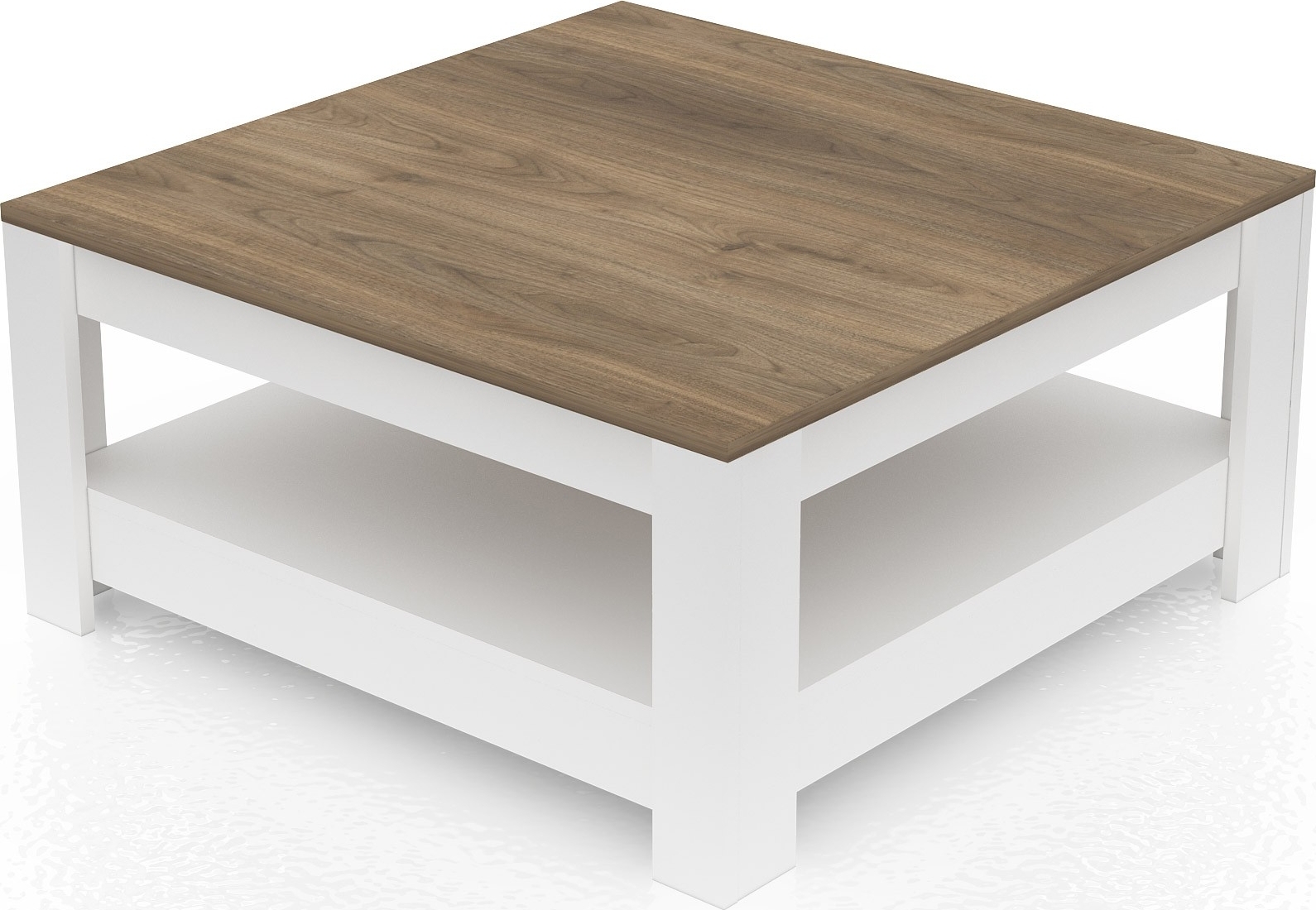 Grado salongbord 89,6 x 89,6 cm - Valn�tt/hvit