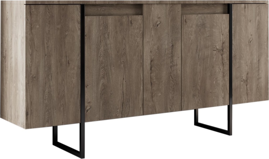 Skjenk Lux i valnøtt/svart - 160 cm Skjenk Lux i valnøtt/svart - 160 cm