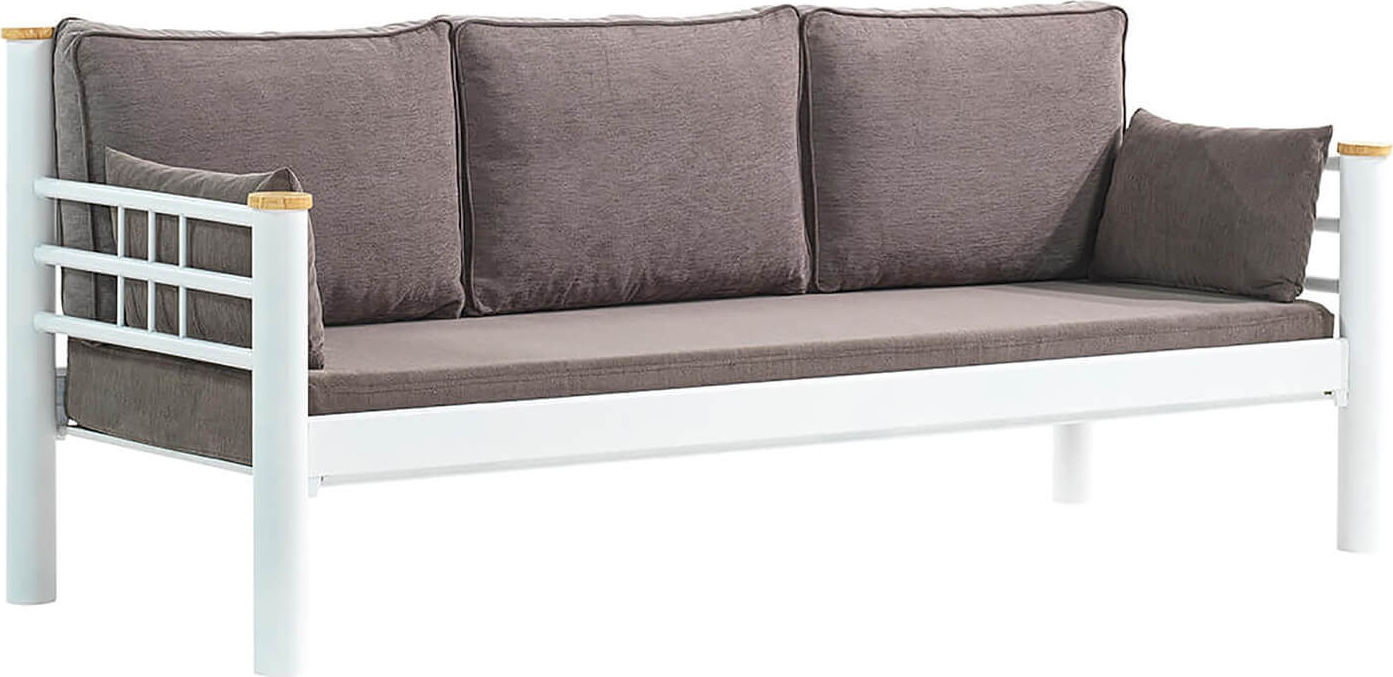 Kappis 3-seters utesofa - Hvit/brun