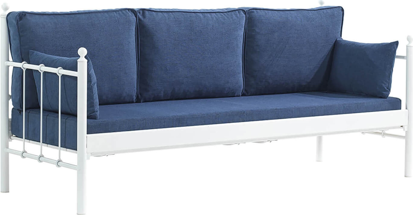 Lalas 3-seters utesofa - Hvit/blå + Lalas 3-seters utesofa - Hvit/blå +