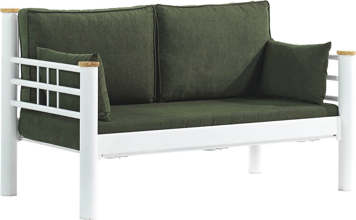 Kappis 2-seters utesofa - Hvit/grønn Kappis 2-seters utesofa - Hvit/grønn