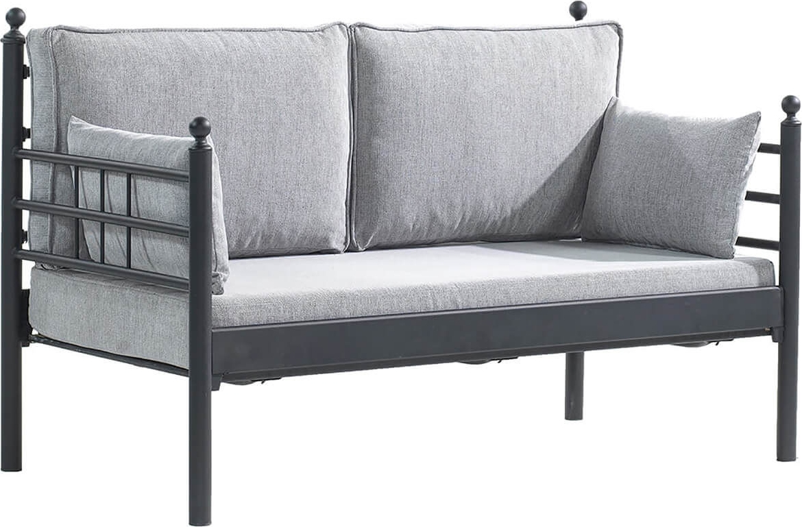 Manyas 2-seters utesofa - Svart/r�yk