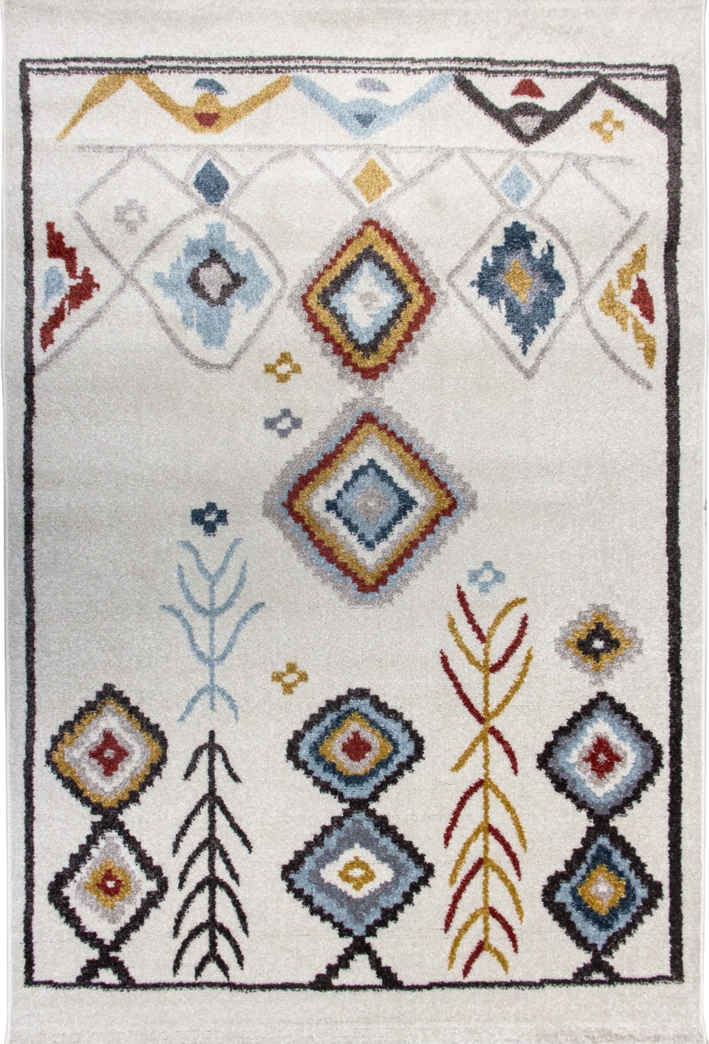 Karanda 290 teppe - Kremhvit/blå Karanda 290 teppe - Kremhvit/blå