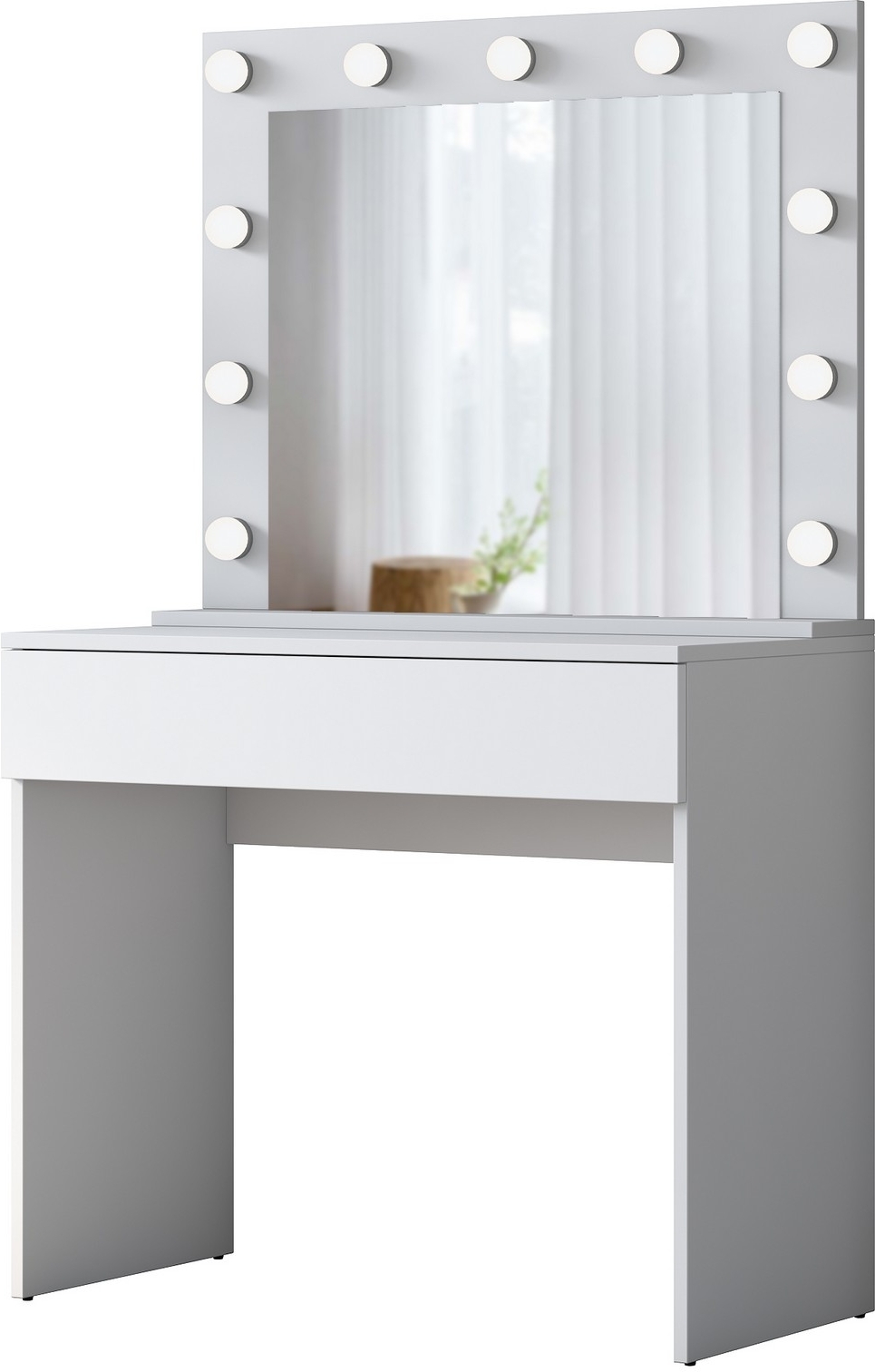 Bijou toalettbord med speil 20 - 90 x 45 cm - Hvit