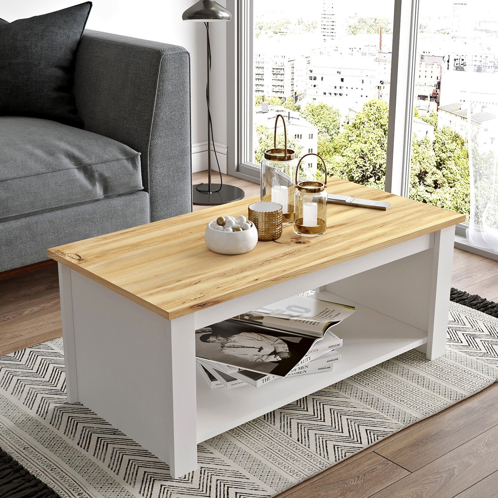 Luvio salongbord 14 - Eik/hvit Luvio salongbord 14 - Eik/hvit