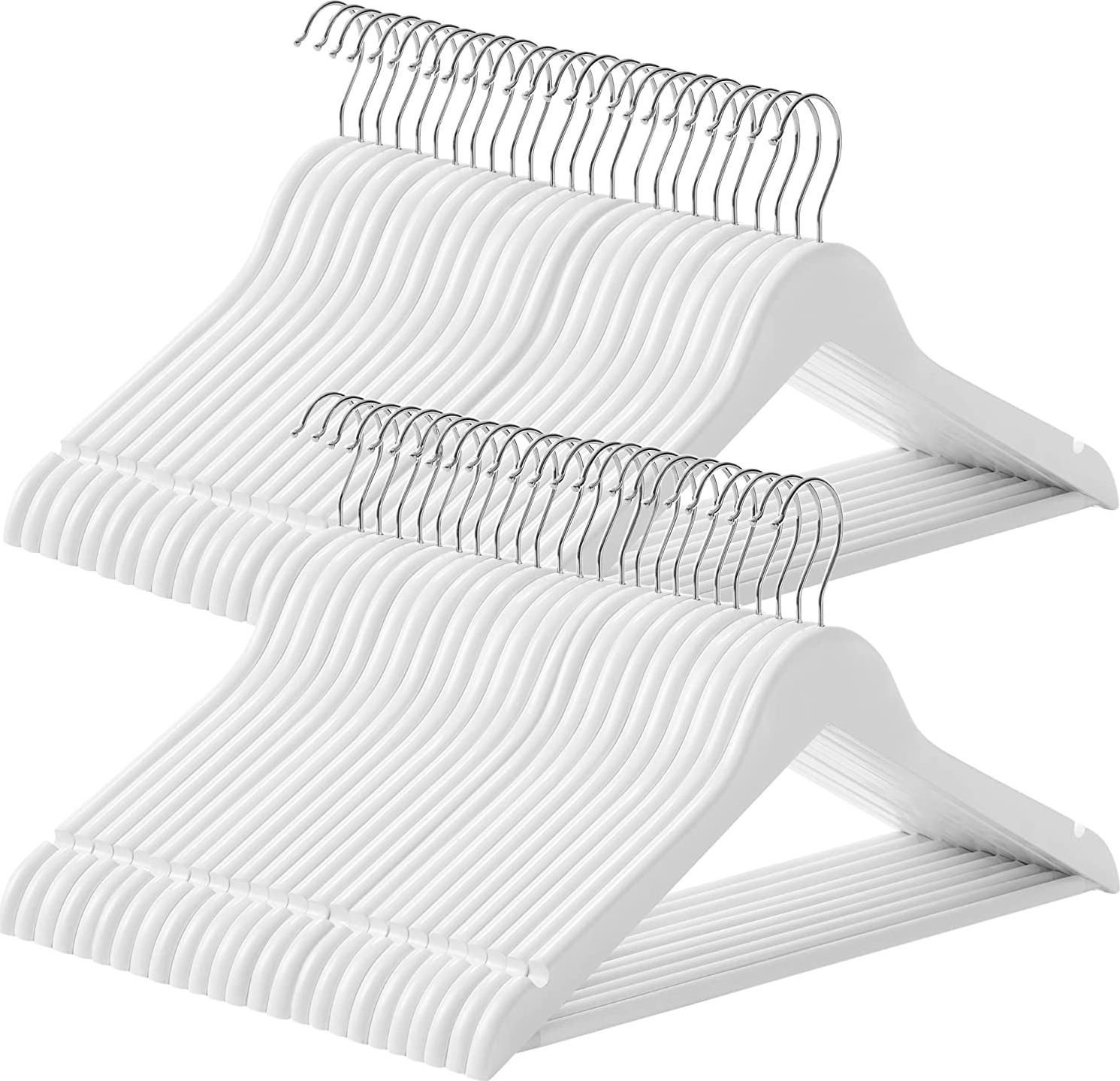 Kleshenger, tre, 44,5 cm, 50-pakning - Hvit