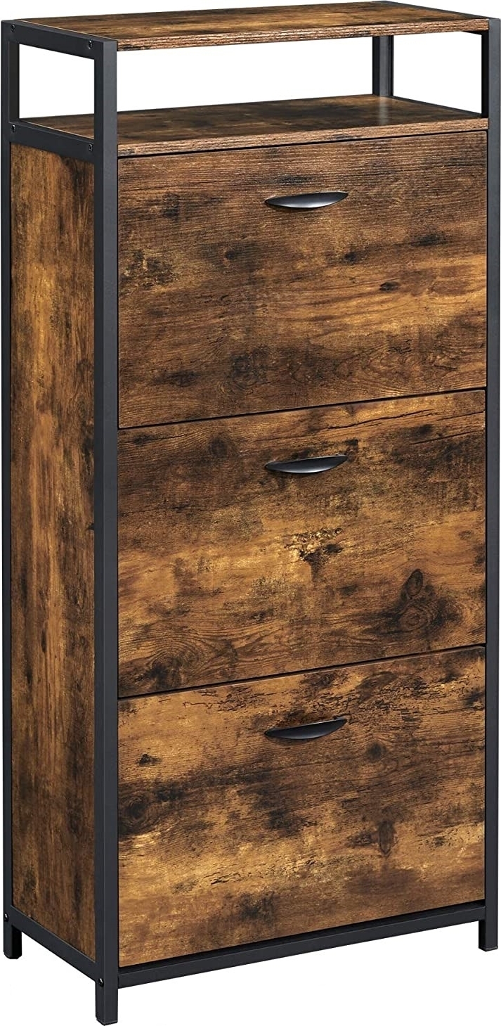 Mattias skoskap 60 x 130 cm - Brun/svart