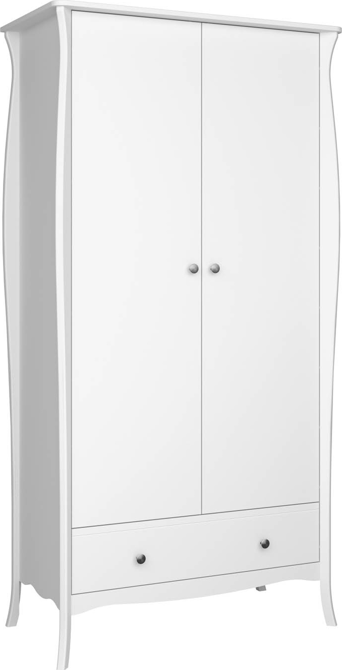 Barokk garderobe med 2 dører - Hvit Barokk garderobe med 2 dører - Hvit
