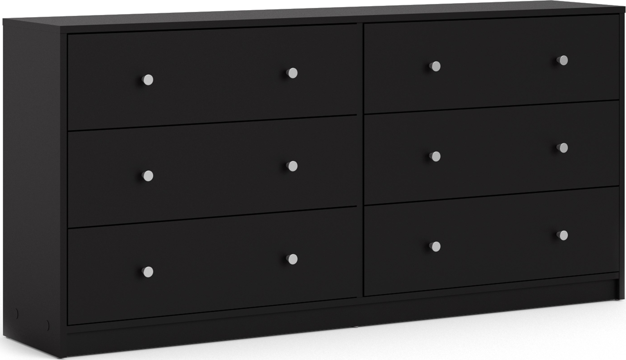 Mai kommode svart 6 skuffer 143 cm bred Mai kommode svart 6 skuffer 143 cm bred