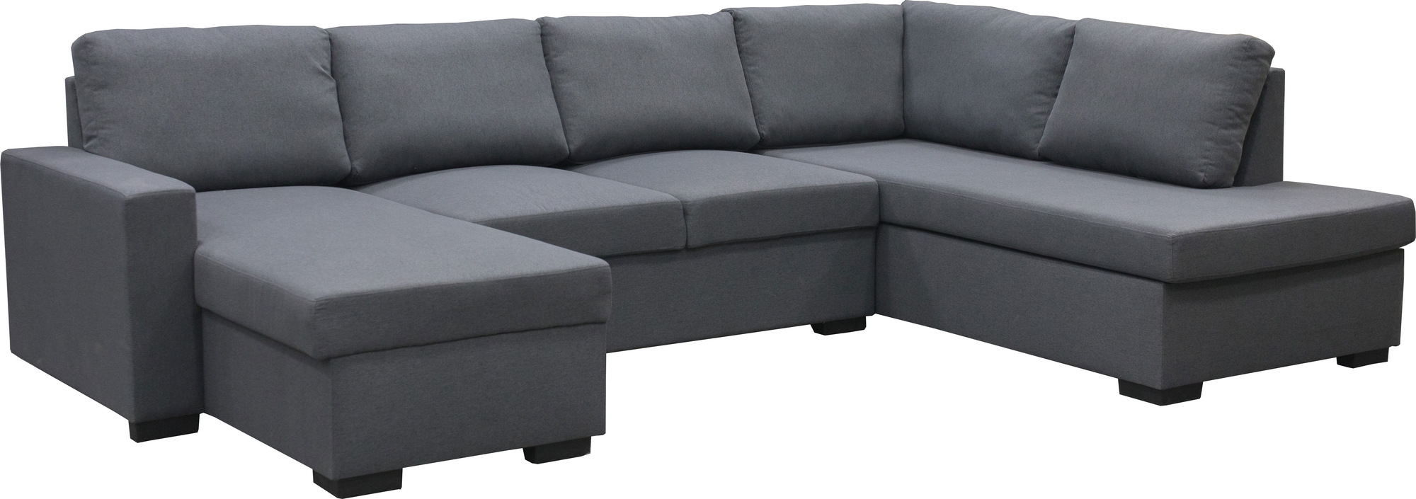 Sofa U-formet sofa 309 cm m?rkegr? stoff - Solna + M?belrengj?ring