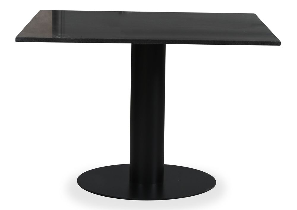 Empire spisebord - Granitt 90x90 cm / Svart metallfot