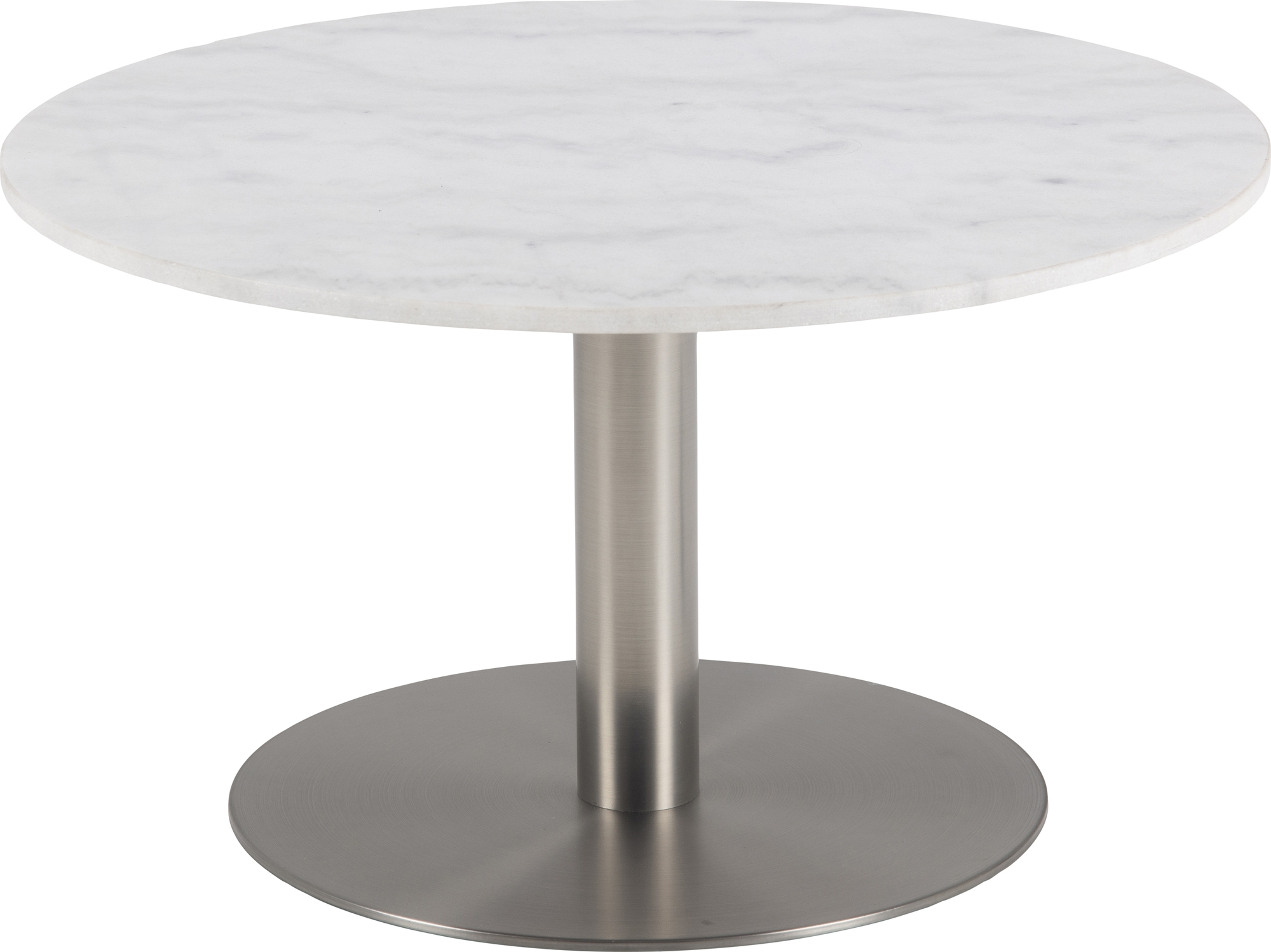 Corby salongbord �80 cm - Hvit/nikkel