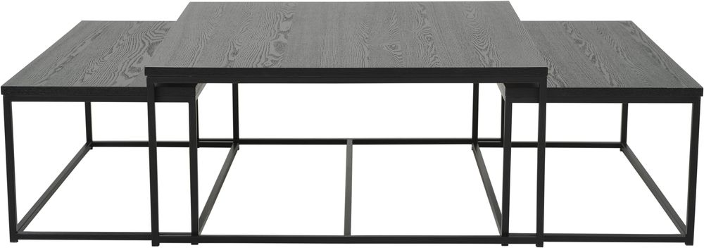 Natalie salongbord sett 90x90 | 85x44 cm - Sort