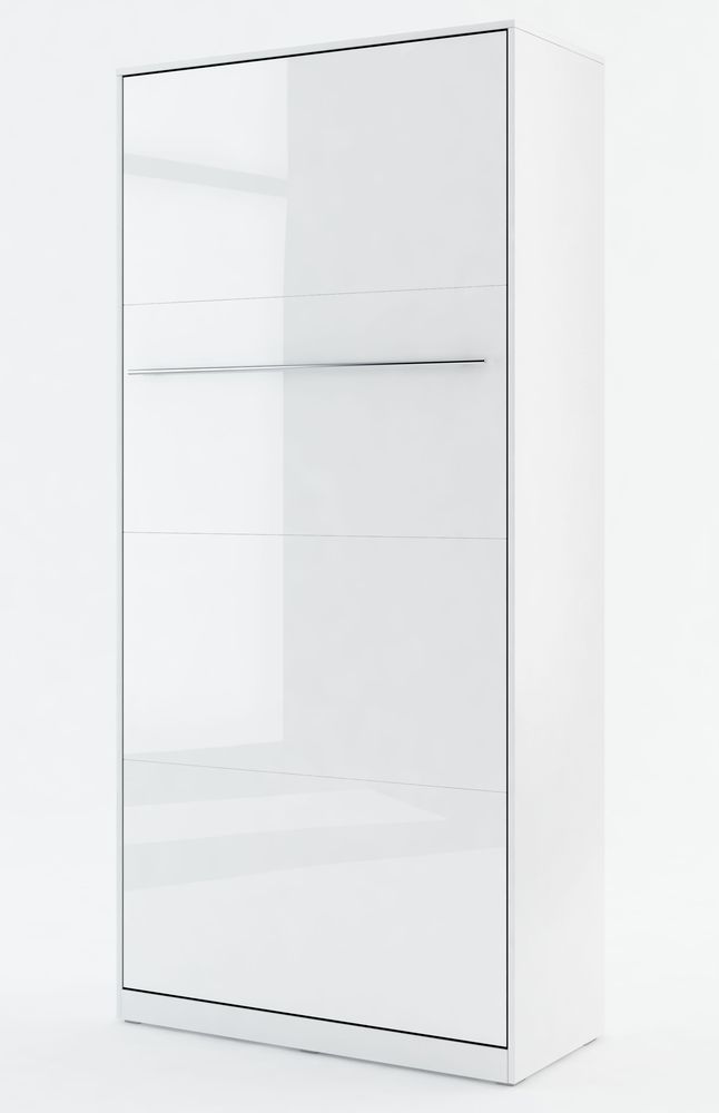 Sengeskap compact living vertikalt (90 x 200 cm fellbar seng) - Hvit h�yglans