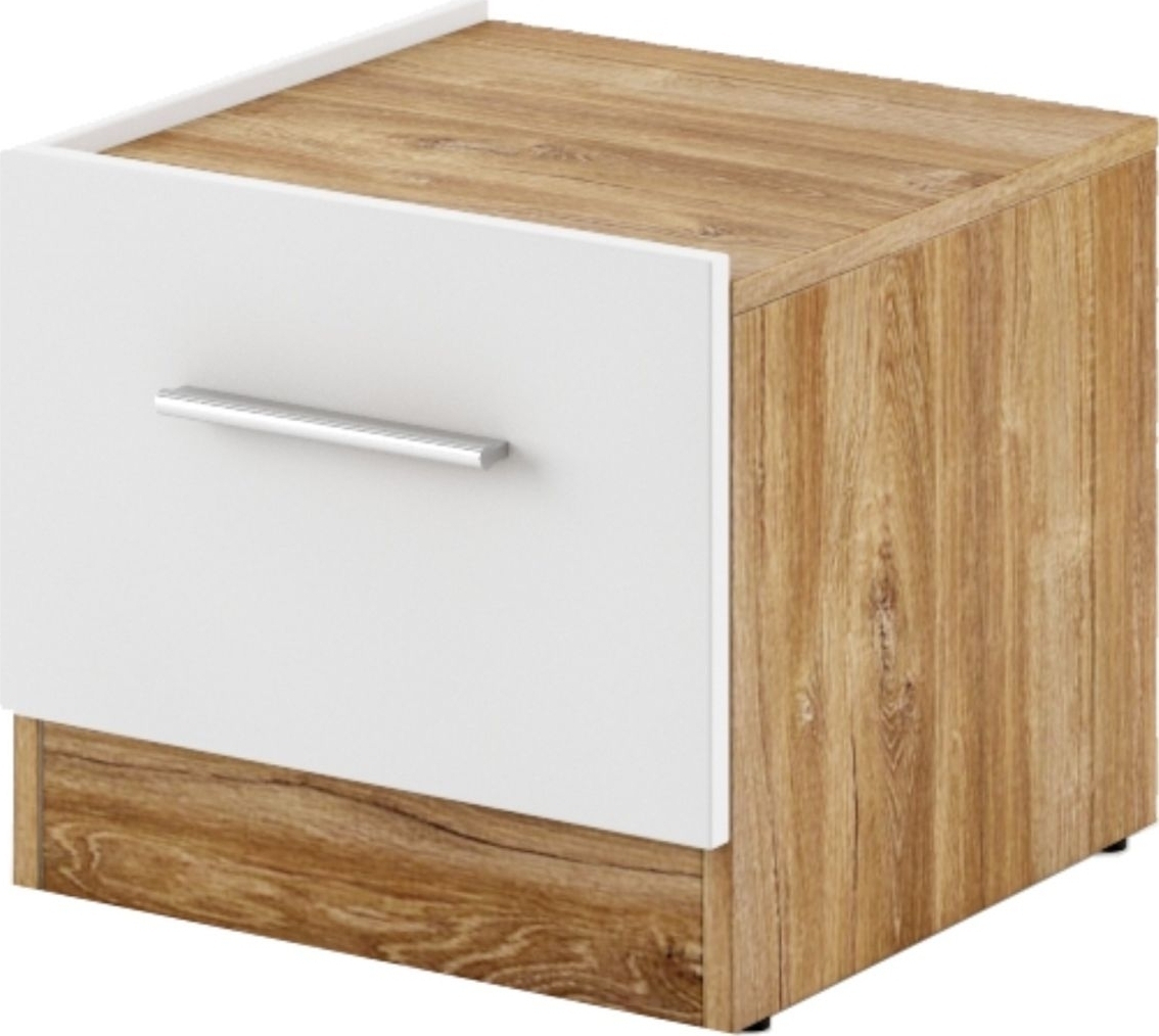 Dentro nattbord venstre - Hvit/stirling eik