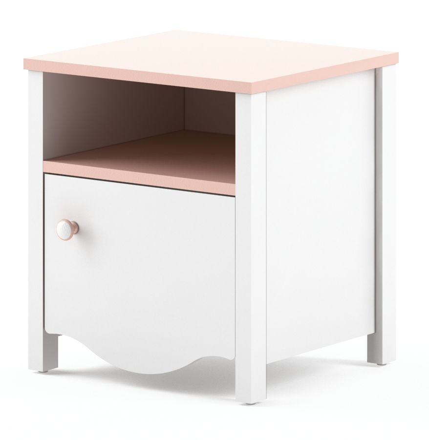 Lettitia nattbord - Hvit/rosa