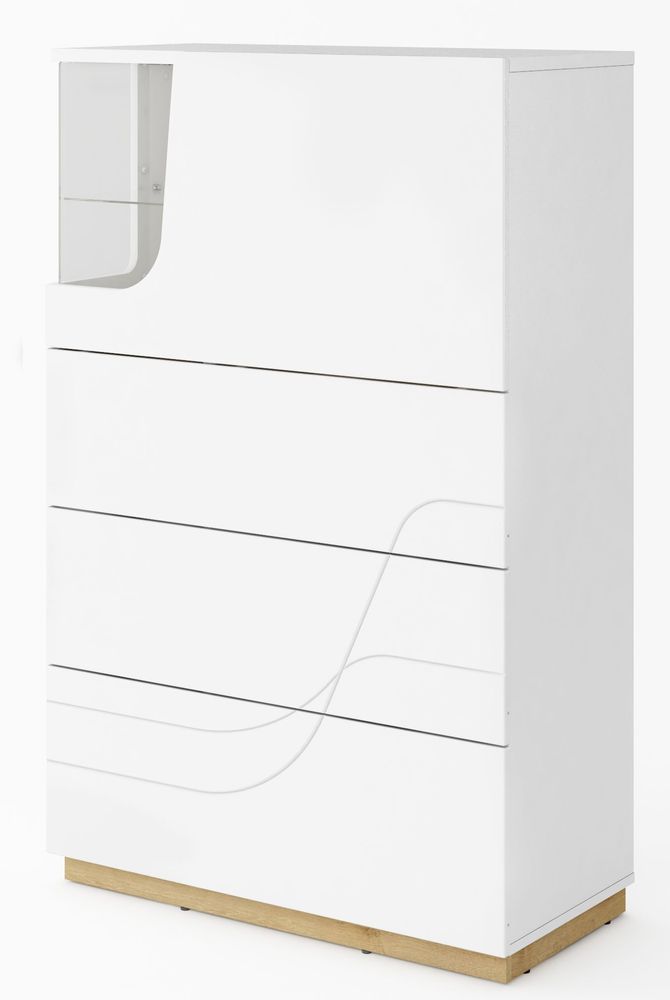 Dayna barskap - Hvit/riviera eik