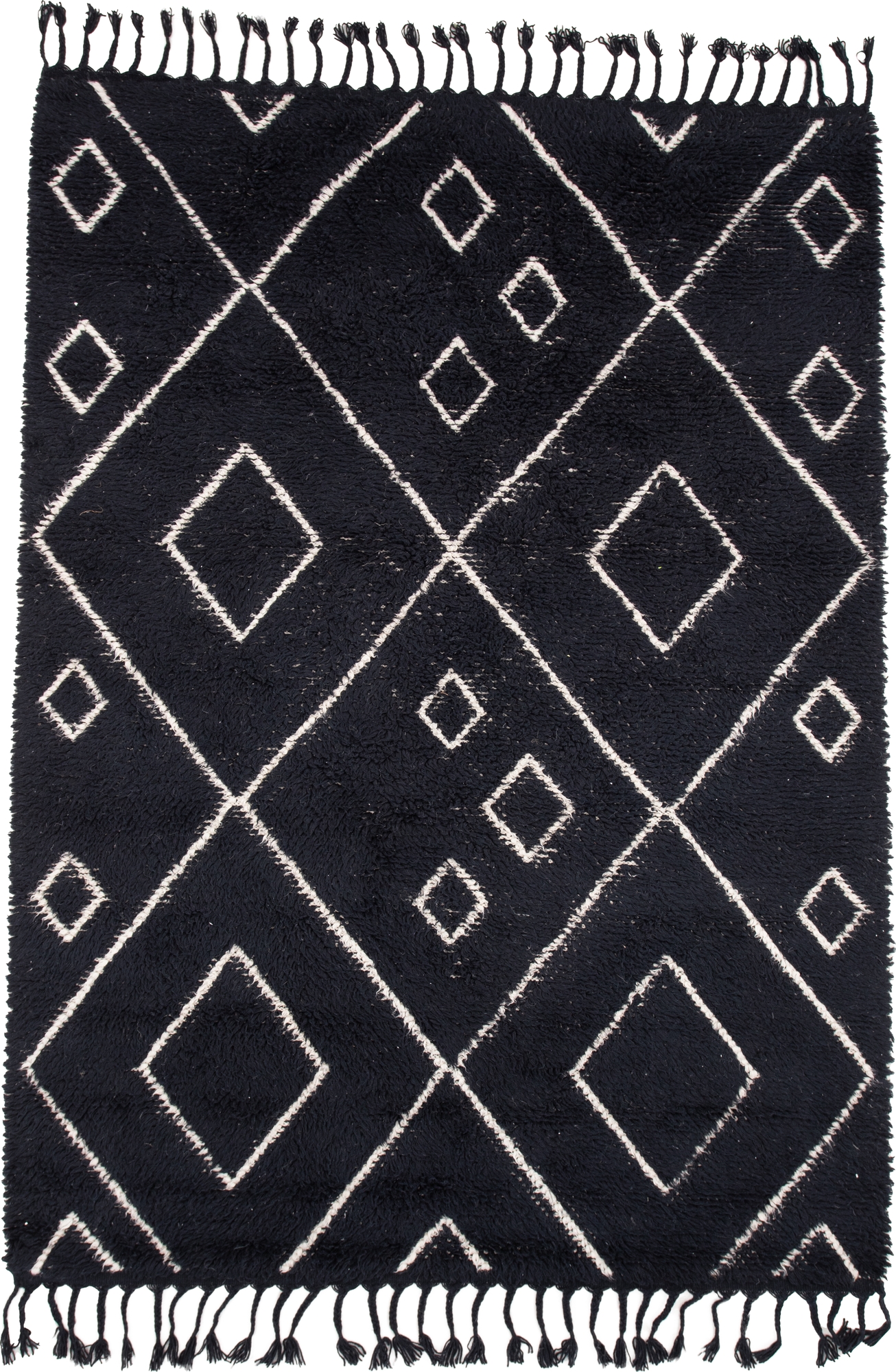 David ullteppe 350 x 250 cm - Sort/hvitt