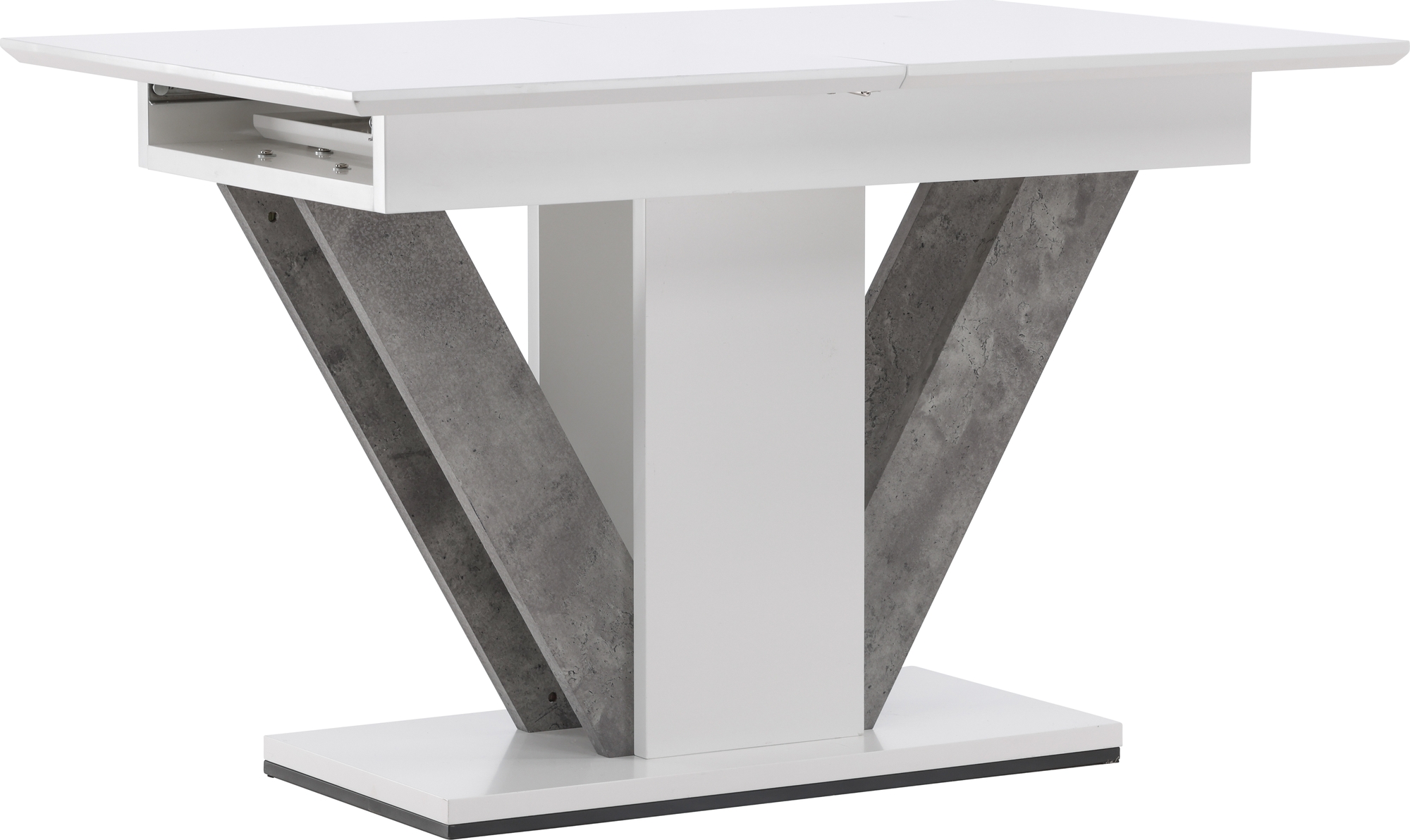 Disa spisebord 120-160 x 80 cm - Grå/hvit Disa spisebord 120-160 x 80 cm - Grå/hvit