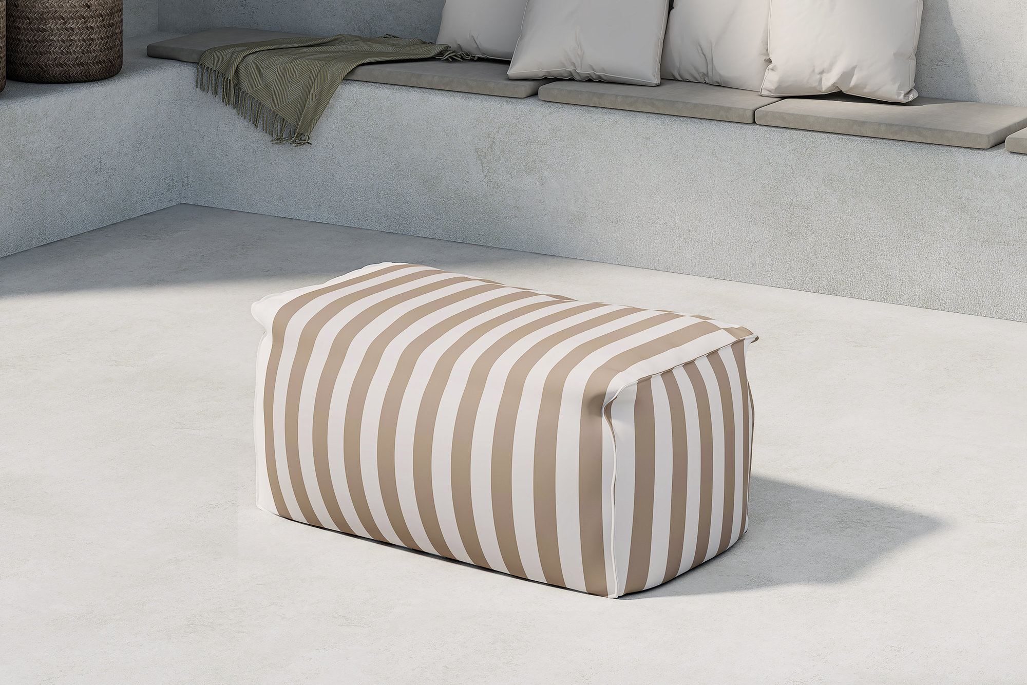 Redang ottoman - Hvit/Beige