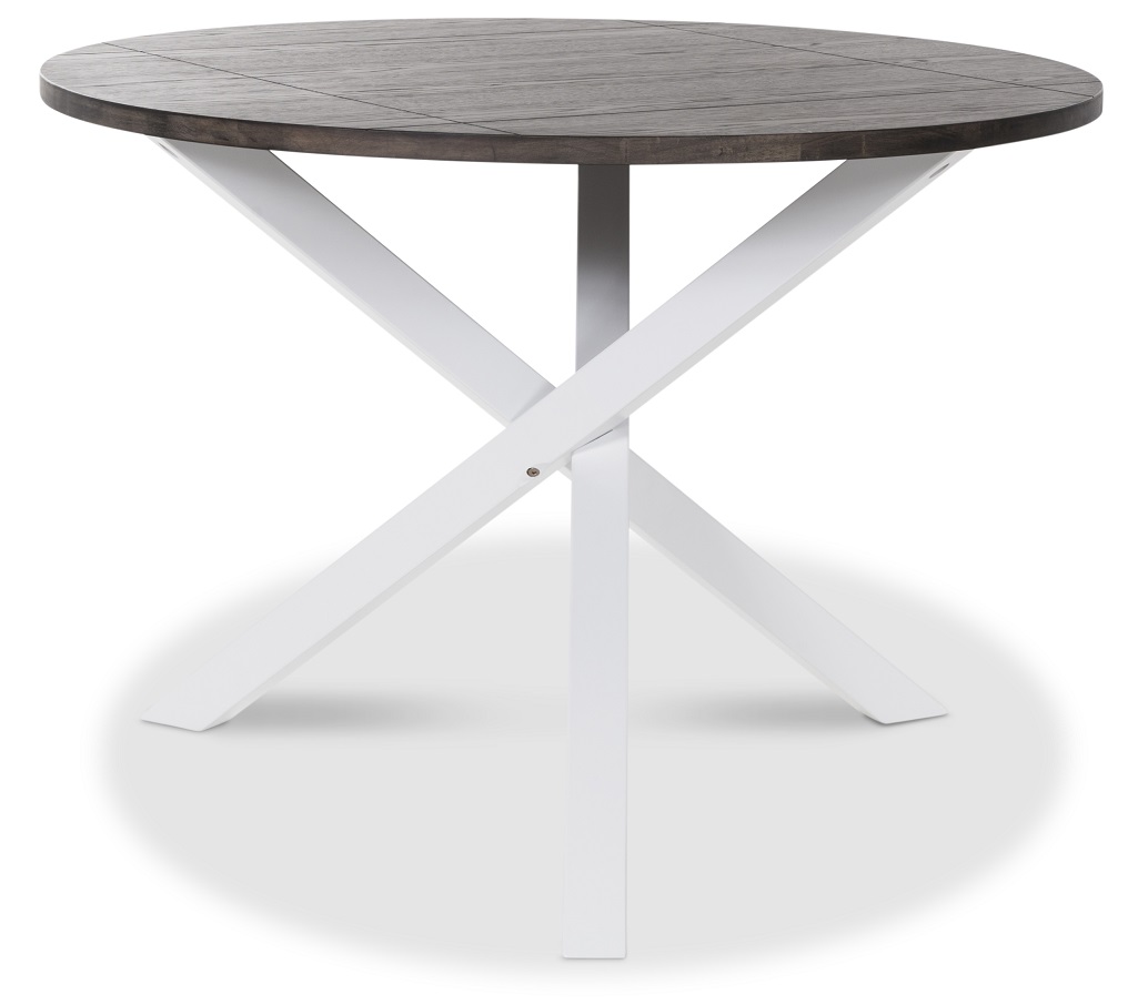 Skagen rundt spisebord - Hvit/brun