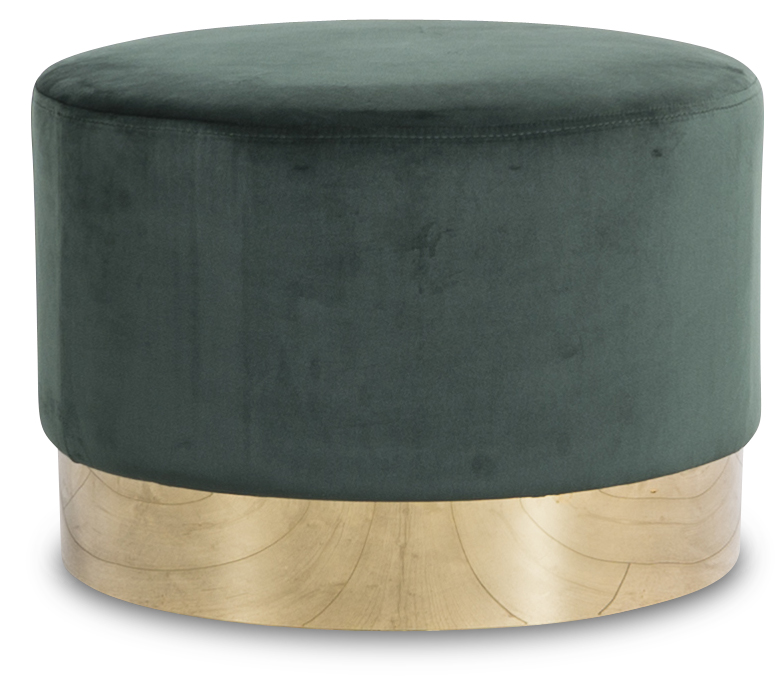 Sittepuff Isabelle 50Ø cm - Grønn/Messing Sittepuff Isabelle 50Ø cm - Grønn/Messing