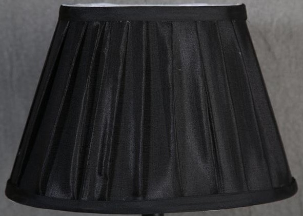 Siden oval lampeskjerm 25 cm - Svart Siden oval lampeskjerm 25 cm - Svart