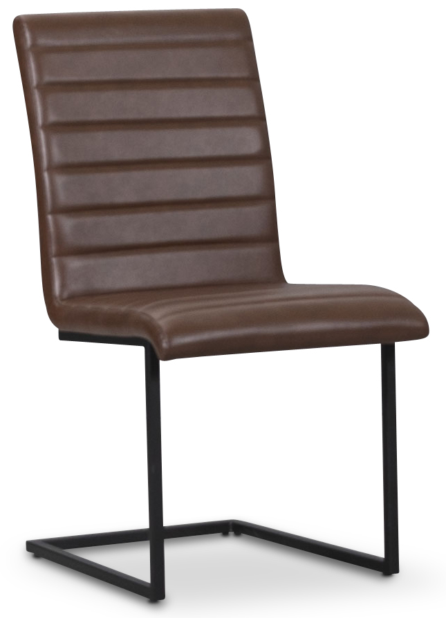 Lazio stol svart metall - Brun PU Lazio stol svart metall - Brun PU