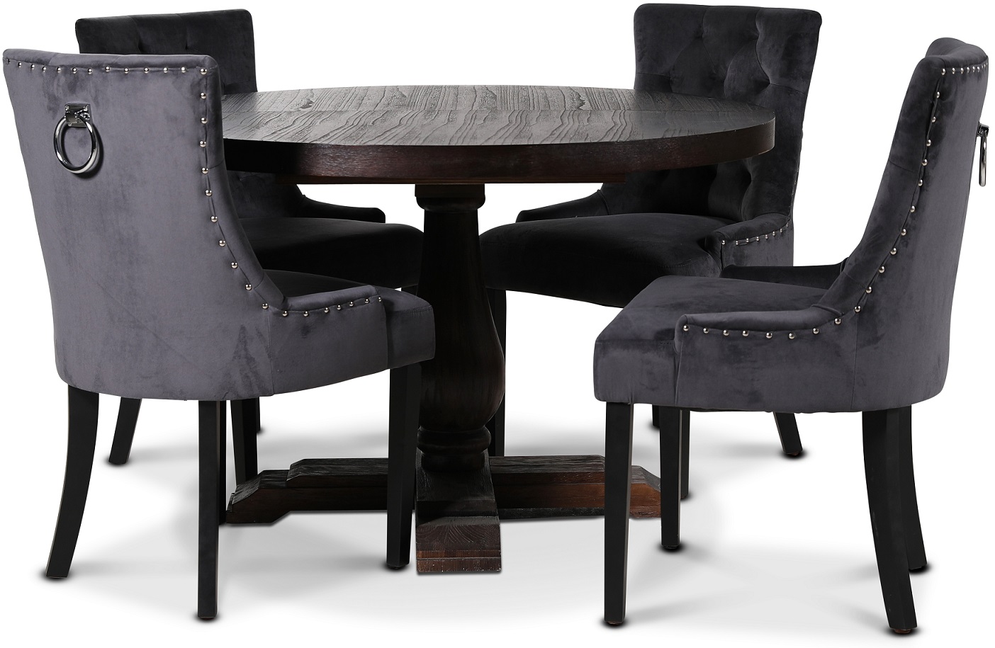 Lamier spisegruppe Bord med 4 stk. Tuva stoler i gr� fl�yel