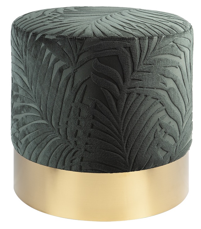 Furry sittepuff - Gr�nn / Messing