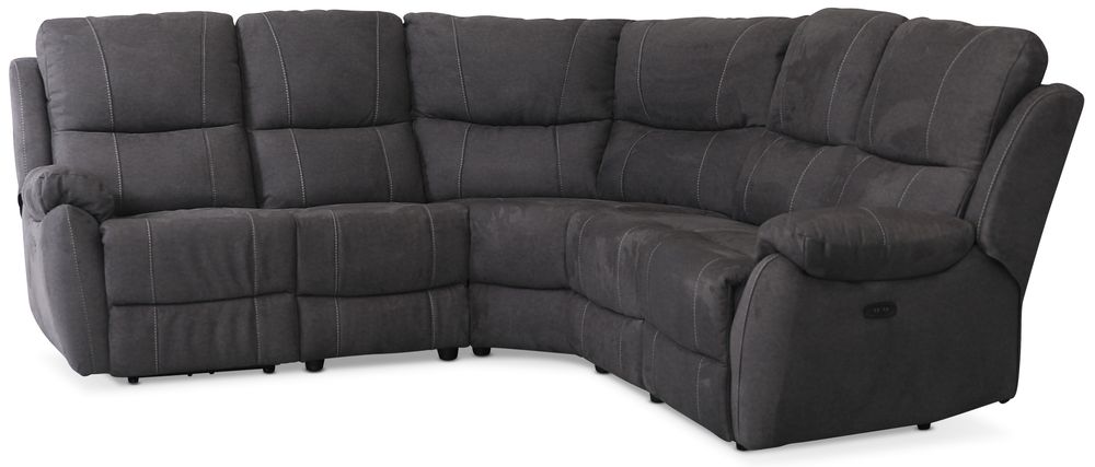 Boston recliner-hjørnesofa - 4-seter (el) i antrasitt mikrofiberstoff - Utgående modell Boston recliner-hjørnesofa - 4-seter (el) i antrasitt mikrofiberstoff - Utgående modell