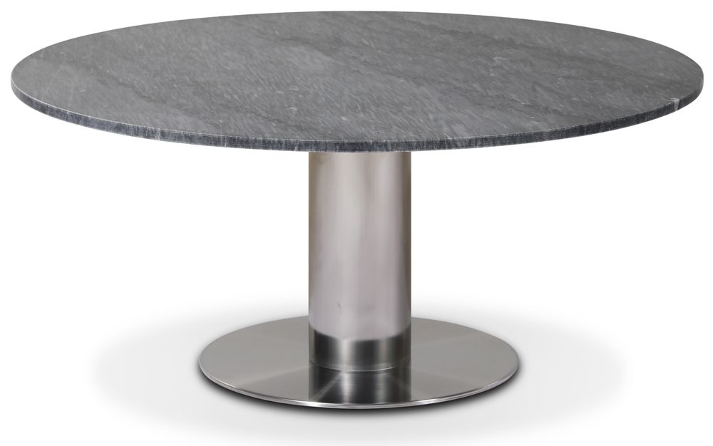 Next 105 rundt stuebord - Børstet stål / Marmor (Grå) Next 105 rundt stuebord - Børstet stål / Marmor (Grå)