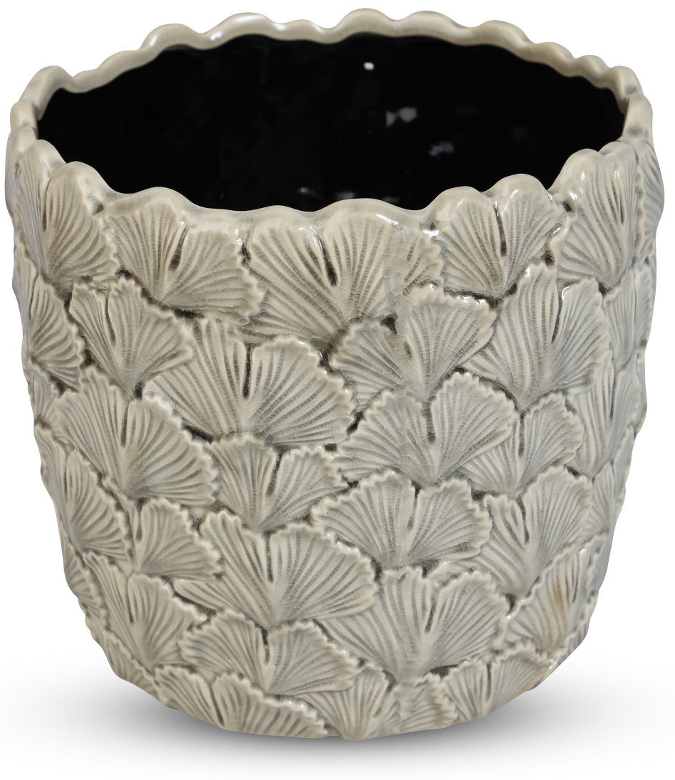 Krukke Ginkgo H19 cm - Grå Krukke Ginkgo H19 cm - Grå