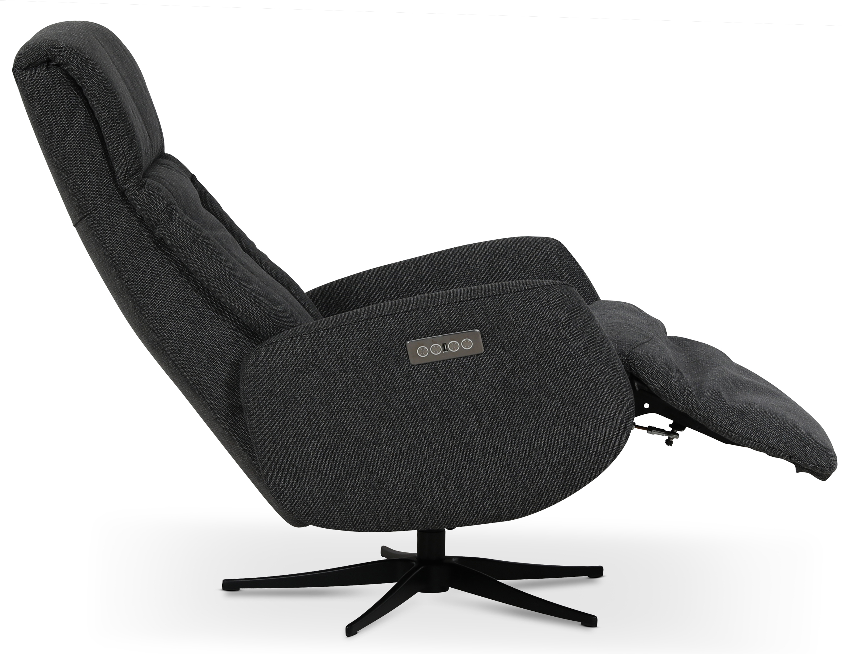 Marbck lyx recliner- lenestol (2 el-motorer) innebygget fotskammel - Mrkegrtt tystoff