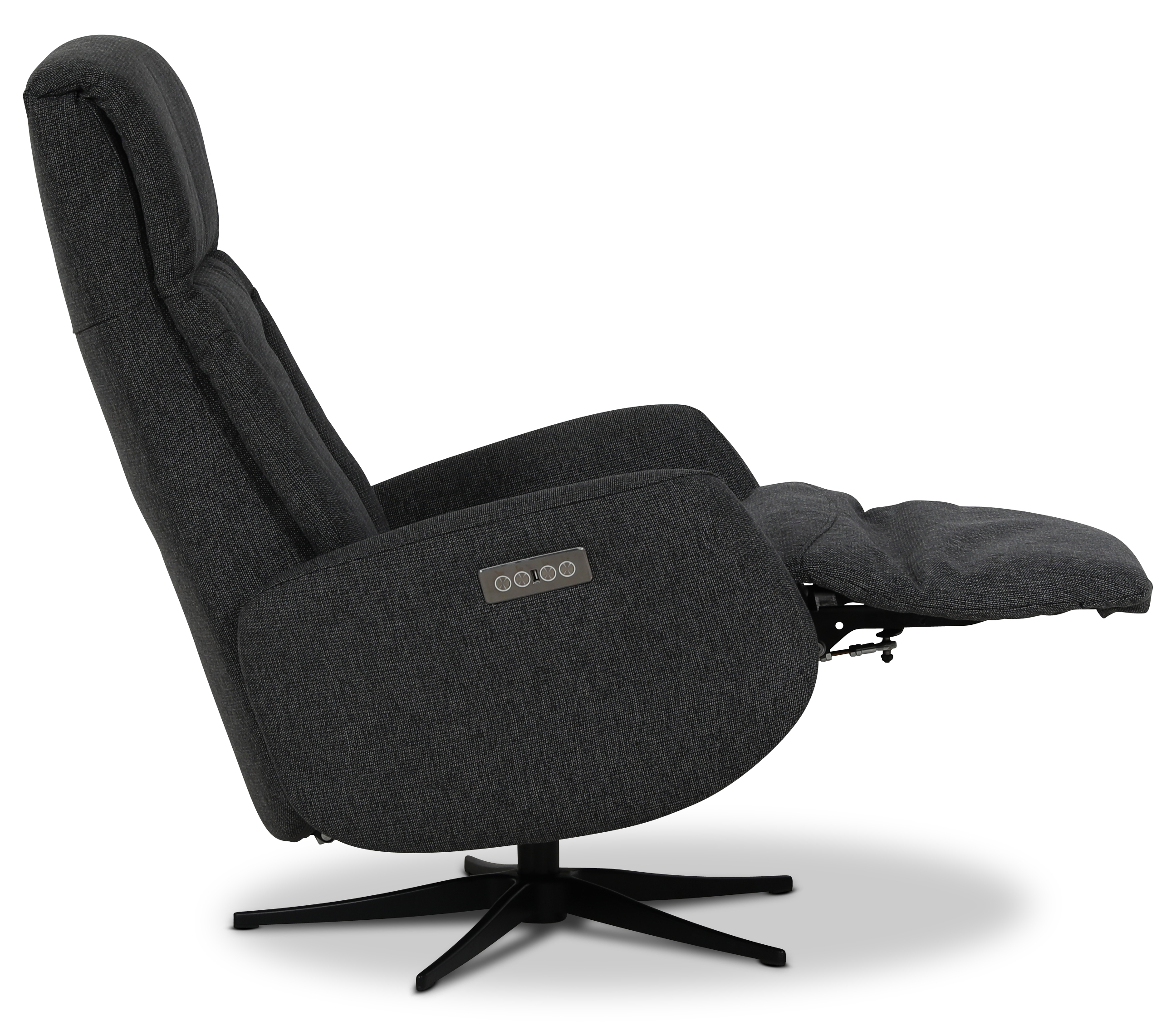 Marbck lyx recliner- lenestol (2 el-motorer) innebygget fotskammel - Mrkegrtt tystoff